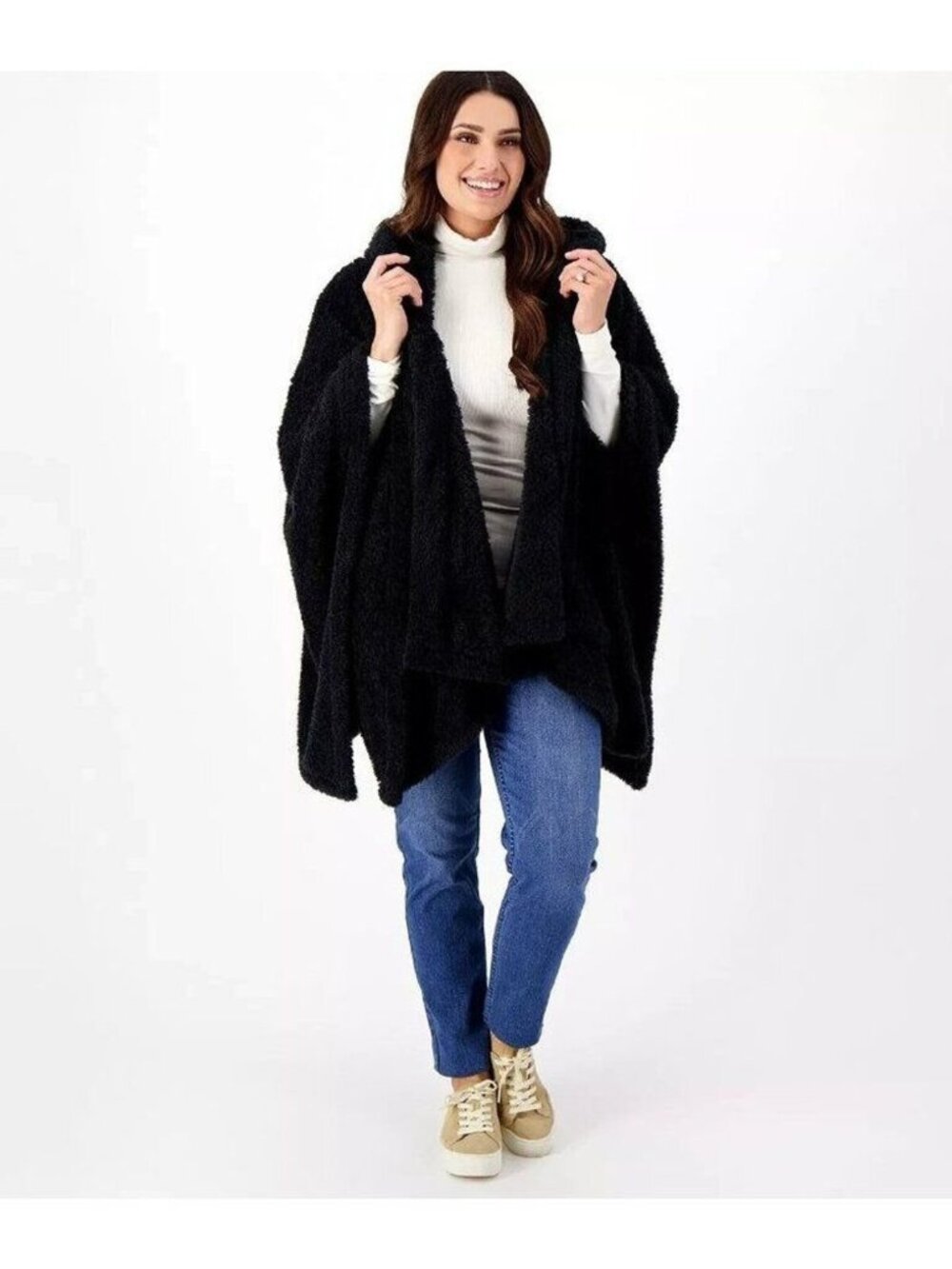 BumbleBella by Jill Martin Women Wrap Hooded One Size Missy Black A605344